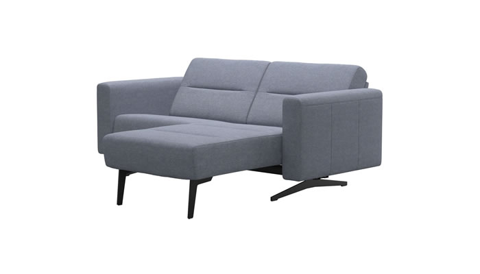 Stressless Stella Chaise Sofa in Yoredale Peony Blue Fabric